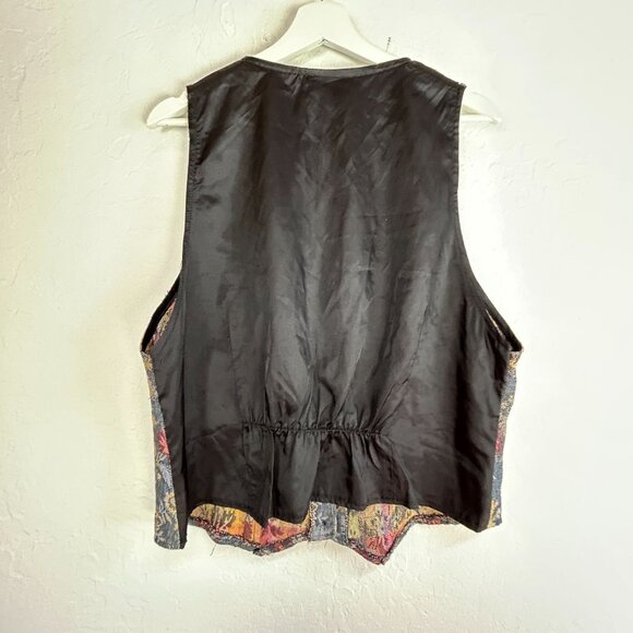 Casey & Max Additions Womens Jacquard Floral Button Front V-Neck Vest Size 1X - Picture 2 of 8